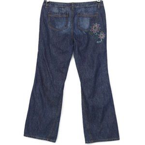 Jones Wear Bootcut Flare‎ Jeans Floral Embroidered 10 X 31